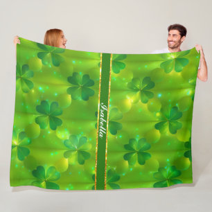 Trendy Green Clover 4 Lists Fleecedecke