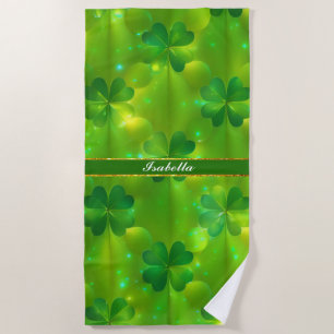 Trendy Green Clover 4 Lists Strandtuch