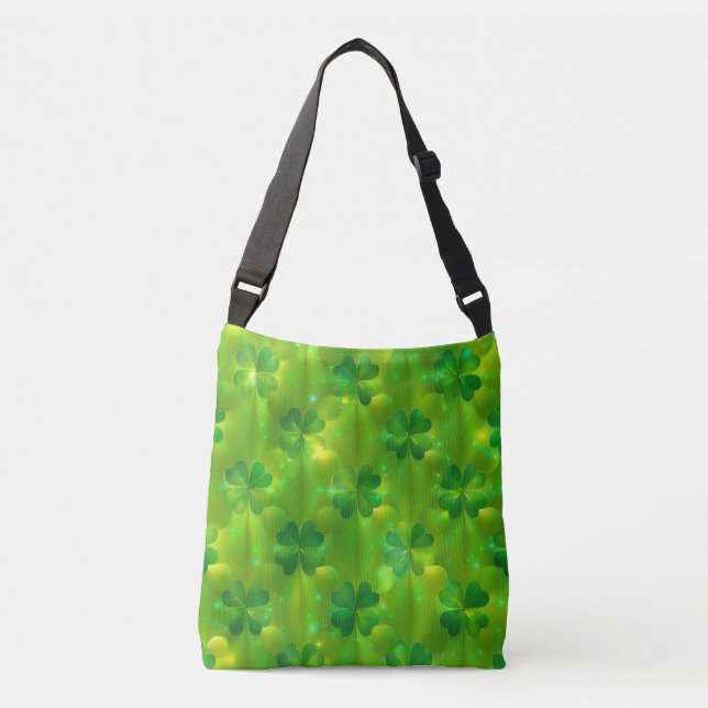 Trendy Green Clover 4 Lists Tragetaschen Mit Langen Trägern (Vorderseite)