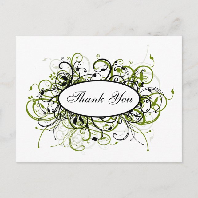 trendy green Danke-Cards Postkarte (Vorderseite)