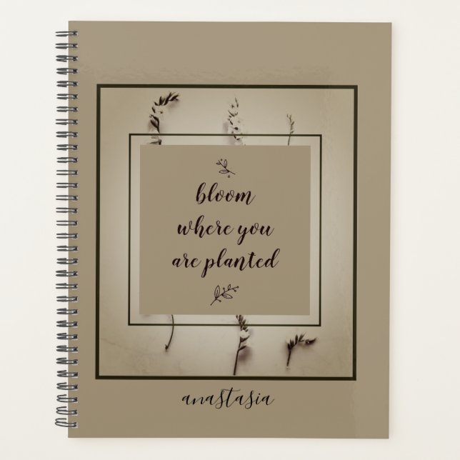 Trendy Green Floral Anastasia Blüte, wo geplant Planer (Vorderseite)