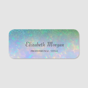 Trendy Green Glitzer Opal Namensschild