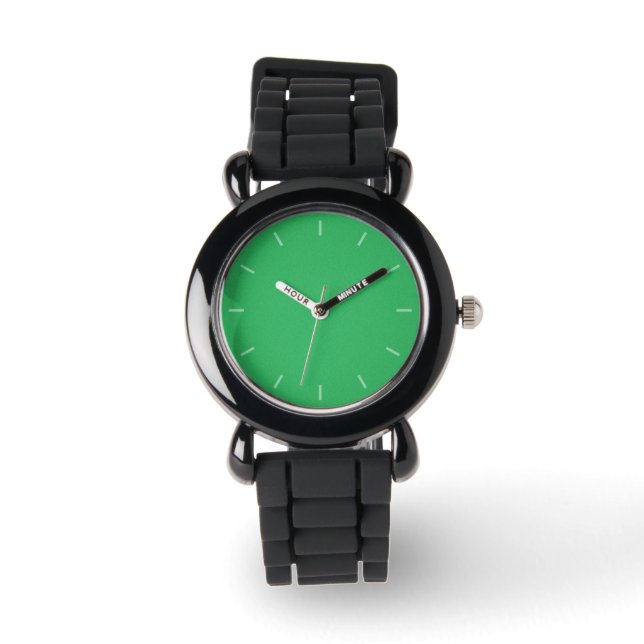 Trendy Green Grainy Background Armbanduhr (Vorderseite)