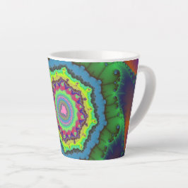 Trendy Green, Orange und Blue Fraktal Milchtasse