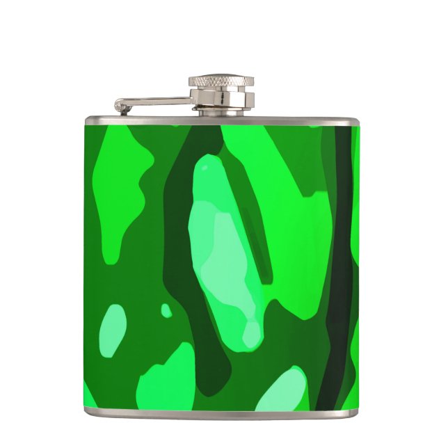Trendy Green Pattern Flachmann (Vorderseite)