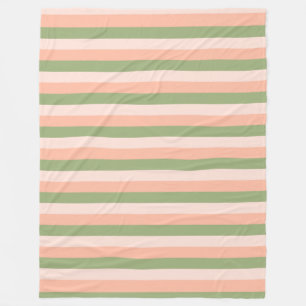 Trendy Green Pink Orange Striping Elegante Vorlage Fleecedecke