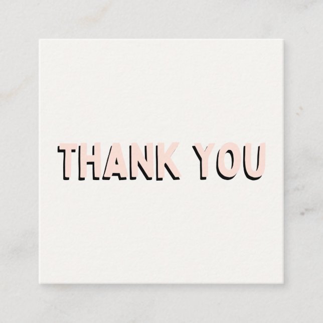 Trendy Green Pink Vielen Dank, Media Insert  Quadratische Visitenkarte (Vorderseite)