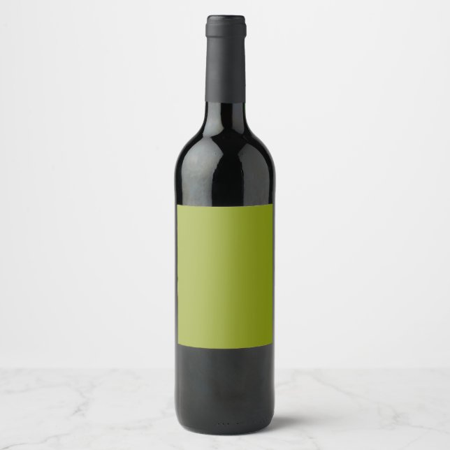 Trendy Green (solide Farbe) Weinetikett (Vorderseite)