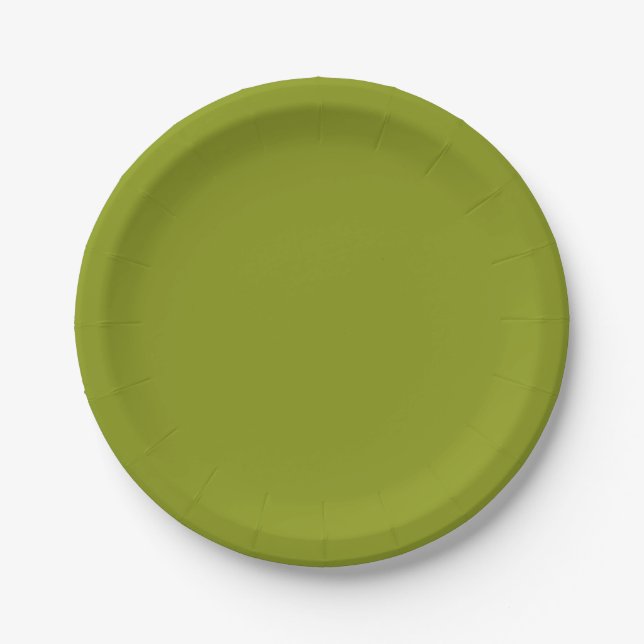 Trendy Green (Vollfarbe) Pappteller (Vorderseite)