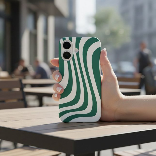 Trendy Green Wavy Line Case for iPhone 16 & iPad  (Von Creator hochgeladen)