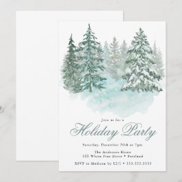 Trendy Greenery Elegant Winter Holiday Party Einladung