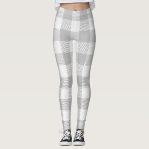 Trendy Grey and White Buffalo Karo/Karierte Leggin Leggings