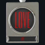 Trendy Grey Background Red Liebe Wedding Banner-Ornament Silber<br><div class="desc">Sie können die Schriftart und Farben leicht ändern. Sie können auch Ihr Logo und das Hintergrundbild hinzufügen,  wie Sie möchten.</div>