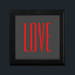 Trendy Grey Background Red Liebe Wedding Erinnerungskiste<br><div class="desc">Sie können die Schriftart und Farben leicht ändern. Sie können auch Ihr Logo und das Hintergrundbild hinzufügen,  wie Sie möchten.</div>