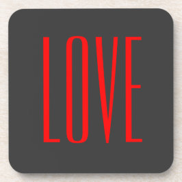 Trendy Grey Background Red Liebe Wedding Getränkeuntersetzer