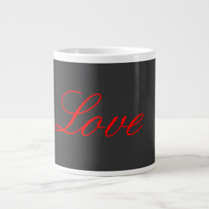 Trendy Grey Background Red Liebe Wedding Jumbo-Tasse