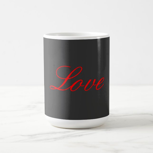 Trendy Grey Background Red Liebe Wedding Kaffeetasse (Mittel)