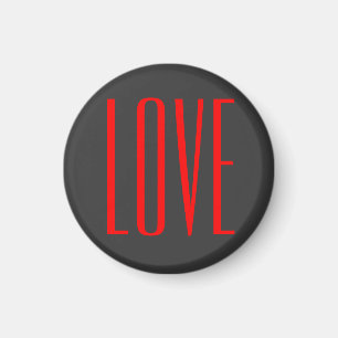 Trendy Grey Background Red Liebe Wedding Magnet
