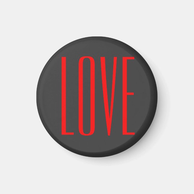 Trendy Grey Background Red Liebe Wedding Magnet (Vorne)