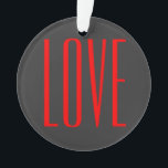 Trendy Grey Background Red Liebe Wedding Ornament<br><div class="desc">Sie können die Schriftart und Farben leicht ändern. Sie können auch Ihr Logo und das Hintergrundbild hinzufügen,  wie Sie möchten.</div>