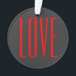 Trendy Grey Background Red Liebe Wedding Ornament<br><div class="desc">Sie können die Schriftart und Farben leicht ändern. Sie können auch Ihr Logo und das Hintergrundbild hinzufügen,  wie Sie möchten.</div>