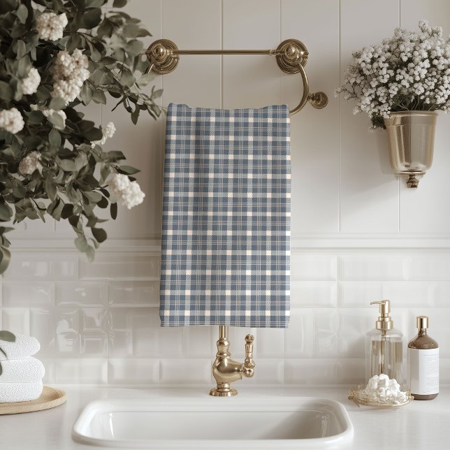 Trendy Grey Plaid Tartan Towels Sleek Subtle Look Badhandtuch Set (Trendy Grey Plaid Tartan Towels Sleek Subtle Look)