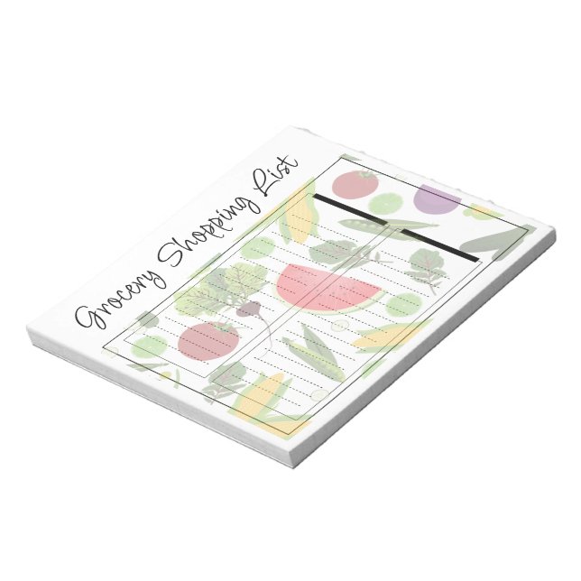 Trendy Grocery Shopping List Notepad Neu Notizblock (Rotiert)
