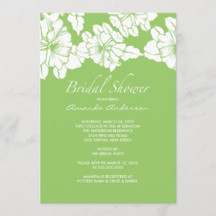 Trendy grünes u. weißes BlumenBrautparty laden ein Einladung