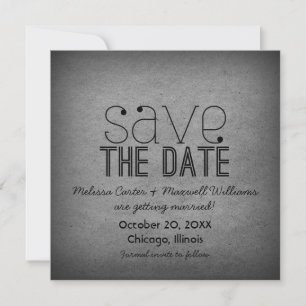 Trendy Grunge Save the Date Invite, Grau