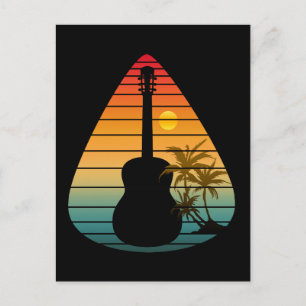 TRENDY GUITAR PICK SONNENUNTERGANG  POSTKARTE
