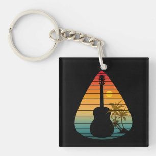 TRENDY GUITAR PICK SONNENUNTERGANG SCHLÜSSELANHÄNGER