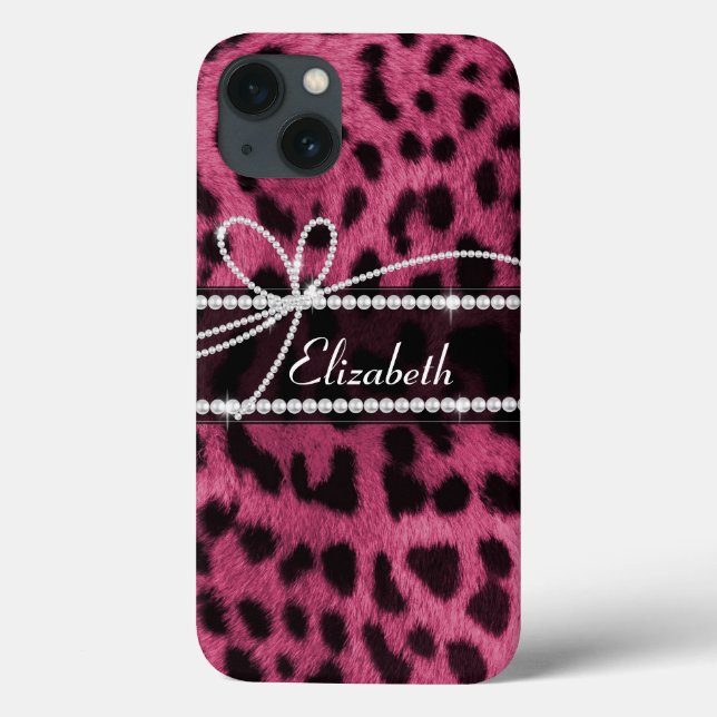 Trendy gürtelige Imitate, rosa Leopardenprint Case-Mate iPhone Hülle (Rückseite)