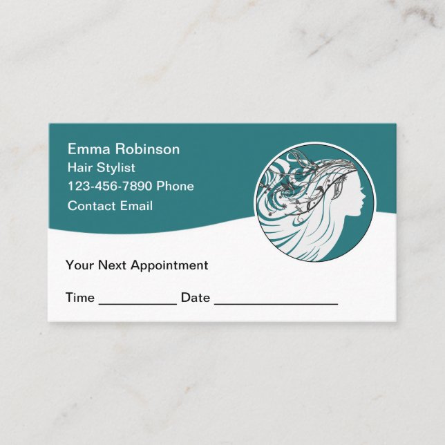 Trendy Hair Beauty Appointment Cards Reminder  Terminkarte (Vorderseite)