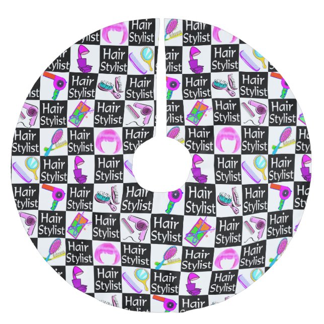 TRENDY HAIR STYLIST CHRISTMAS TREE SKIRT POLYESTER WEIHNACHTSBAUMDECKE (Vorderseite)