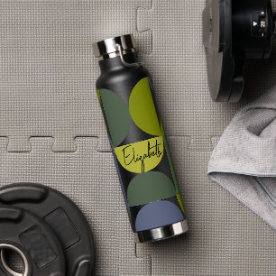 Trendy Halbmond Muster mit eigenem Namen Blocker Trinkflasche