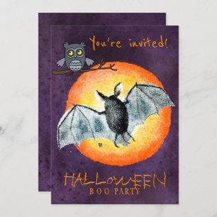Trendy Halloween Aquarell beängstigendes boo-Party Einladung