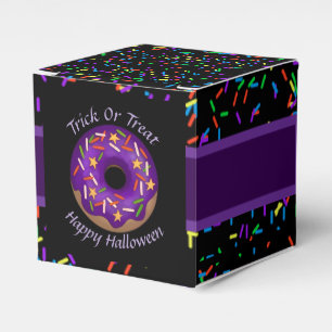 Trendy Halloween Lila Sprinkle Donut Party Geschenkschachtel