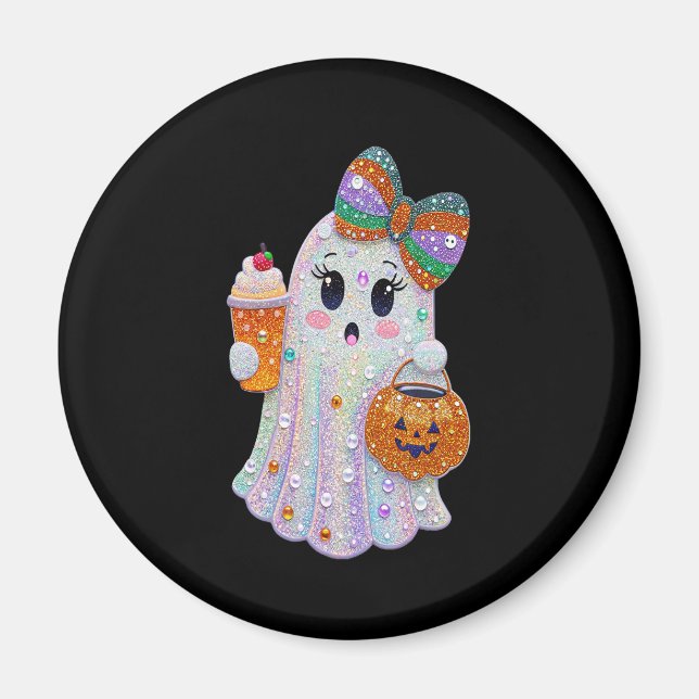 Trendy Halloween Rhinestones Ghost Magnet (Vorne)