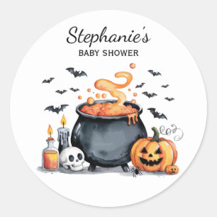 Trendy Halloween Spooky Baby Dusche Runder Aufkleber