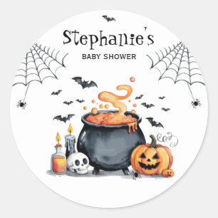 Trendy Halloween Spooky Baby Dusche Runder Aufkleber