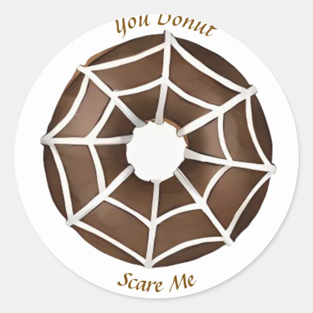 Trendy Halloween Spooky Brown Spider Web Donut Runder Aufkleber (Vorderseite)