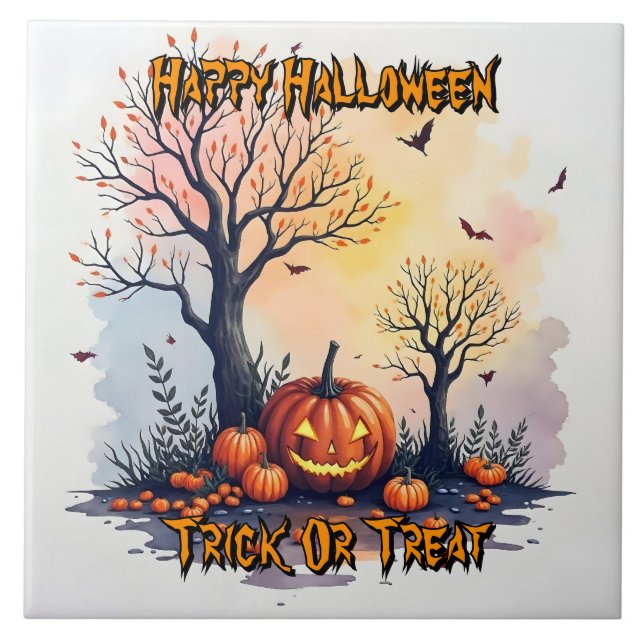 Trendy Halloween Spooky Cute Collection Fliese (Vorderseite)