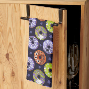 Trendy Halloween Spooky Funky Donuts Geschirrtuch