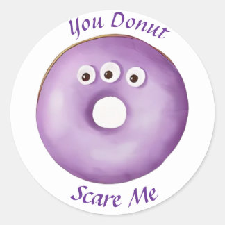 Trendy Halloween Spooky Lila Monster Eyes Donut Runder Aufkleber
