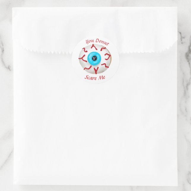 Trendy Halloween Spooky Monster Eye Donut Runder Aufkleber (Tasche)