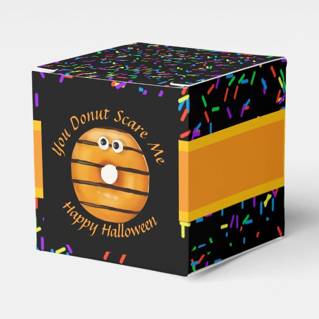 Trendy Halloween Spooky Orange Monster Eyes Donut Geschenkschachtel (Vorderseite)