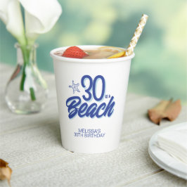 Trendy Hand Drawn Doodle 30 ist ein Strand Geburts Pappbecher