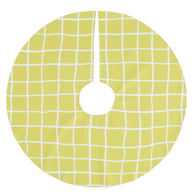 Trendy Hand Drawn Tiny Formen Polyester Weihnachtsbaumdecke (Vorderseite)