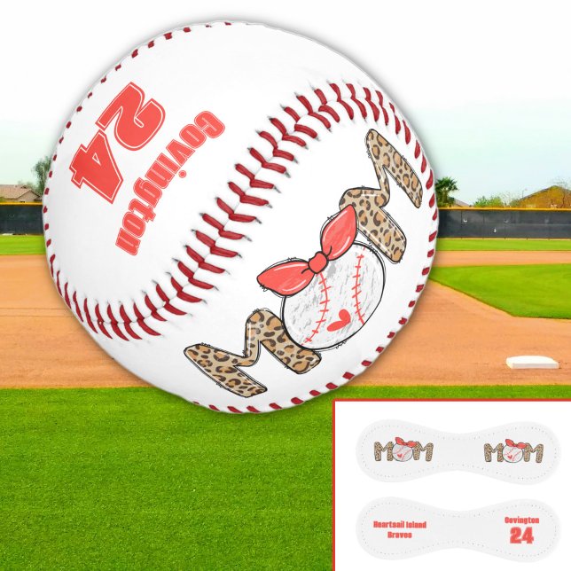 Trendy Hand gezeichnete Baseball-Mama Personalisie Baseball (Trendy Baseball Mom Personalized Baseball)