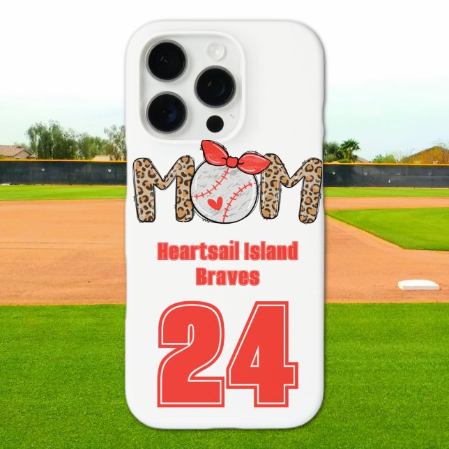 Trendy Hand gezeichnete Baseball-Mama Personalisie Case-Mate iPhone Hülle (Trendy Baseball Mom Personalized iPhone Case)